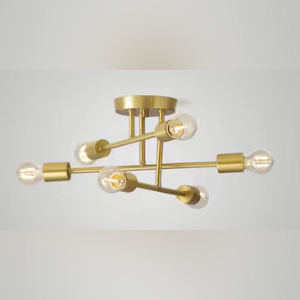 Modern Gold Ceiling Light Fixture - Picture 2 of 5